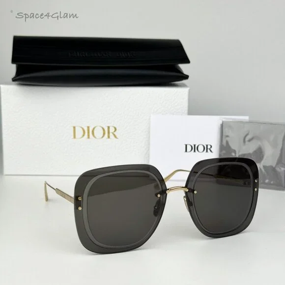 Dior | Accessories | Dior Women Sunglasses Gold Smoke Square  display picture 3